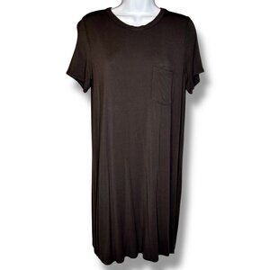 American Eagle Black T-Shirt Dress Pocket short sleeve Casual knee length